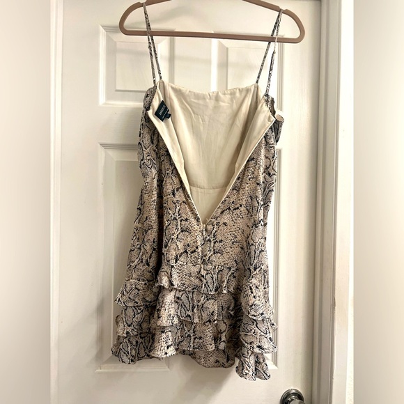 BARDOT snakeskin ruffle mini dress 8 - Picture 4 of 4